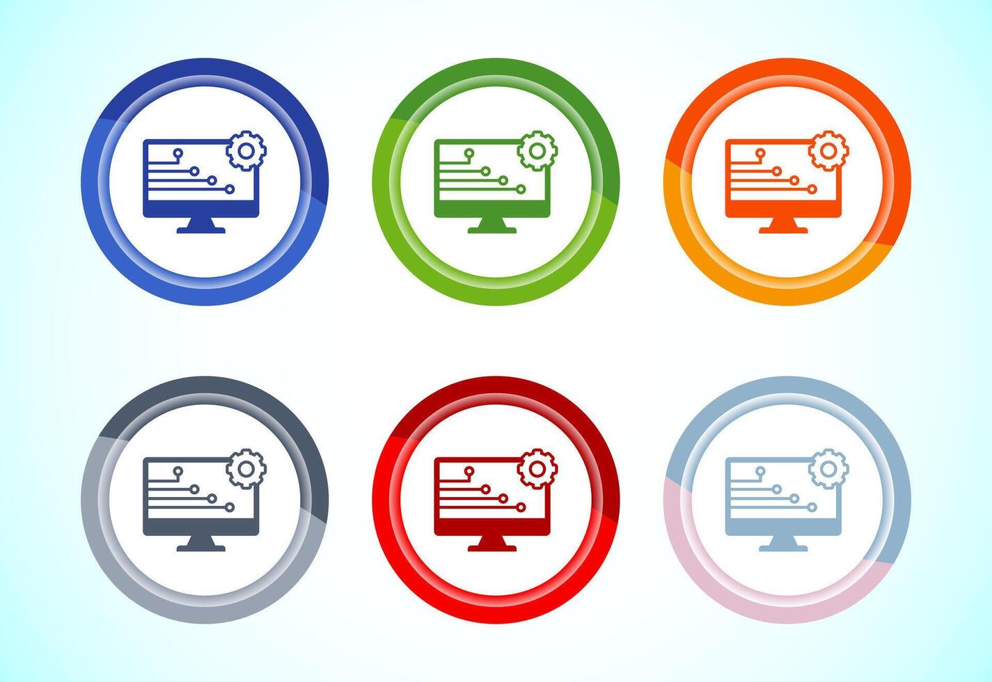 Information technology icon design illustration. Button Design Set vector
