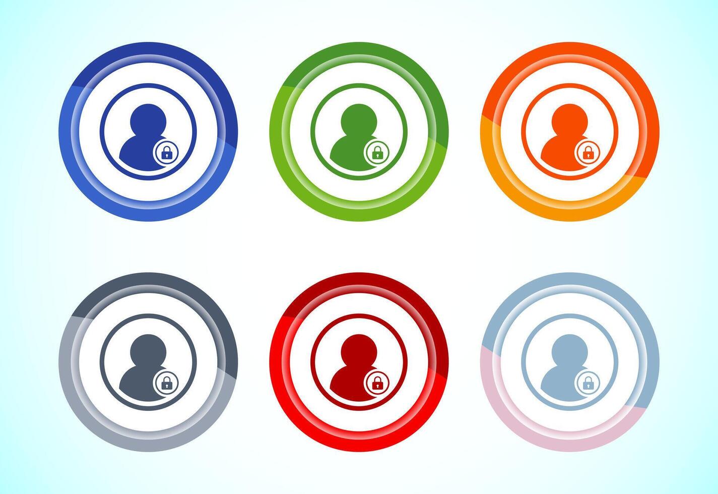 User profile login icon. Button Design Set vector