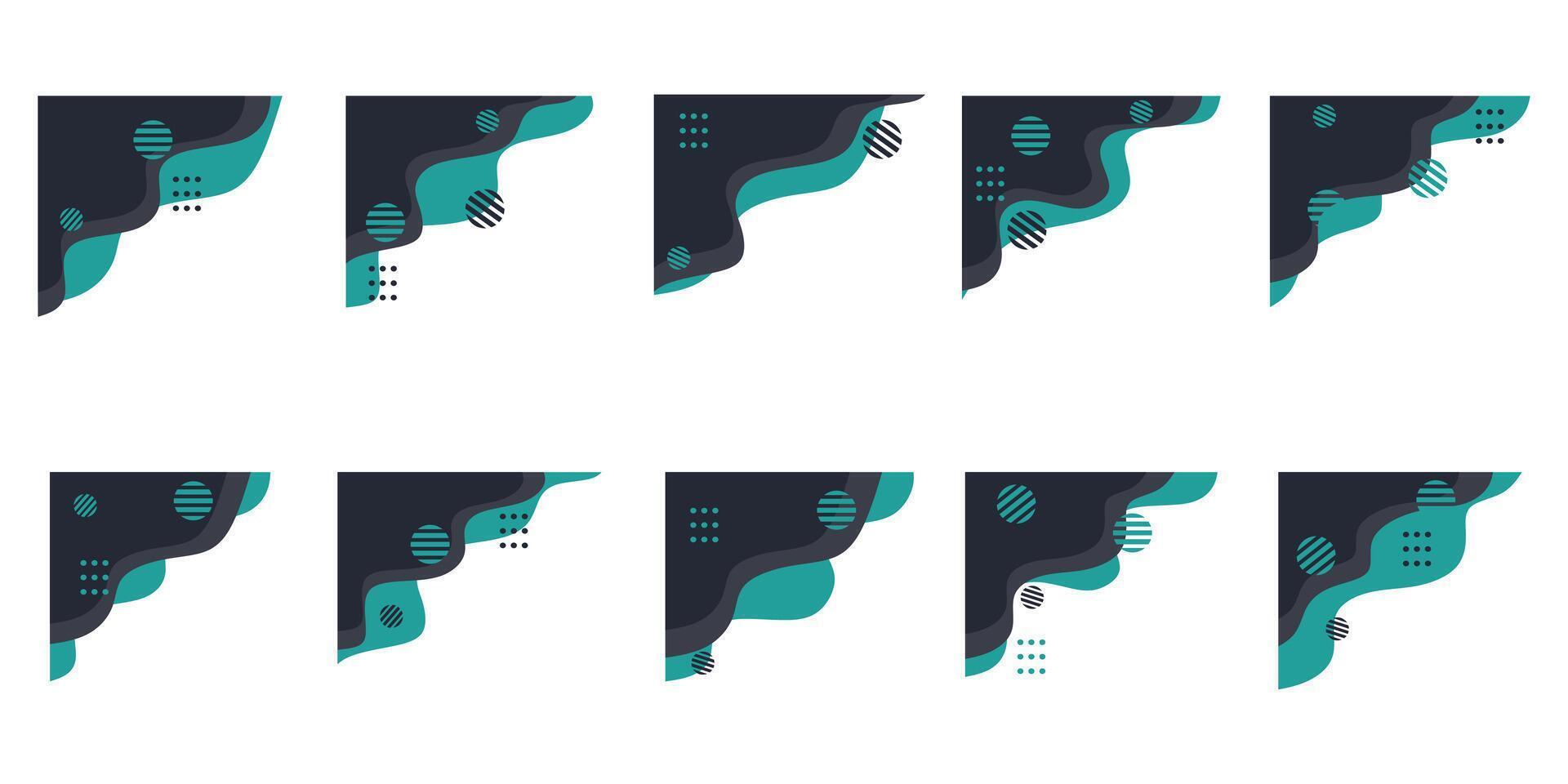 Wavy Corner with Geometric Memphis vector