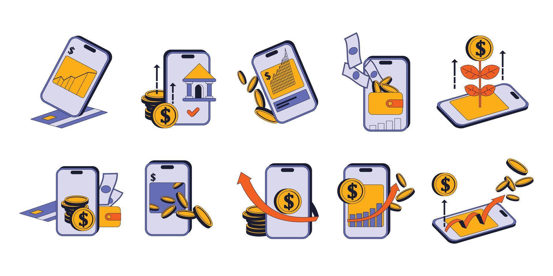 Hand Drawn Financial Technology Illustration vector