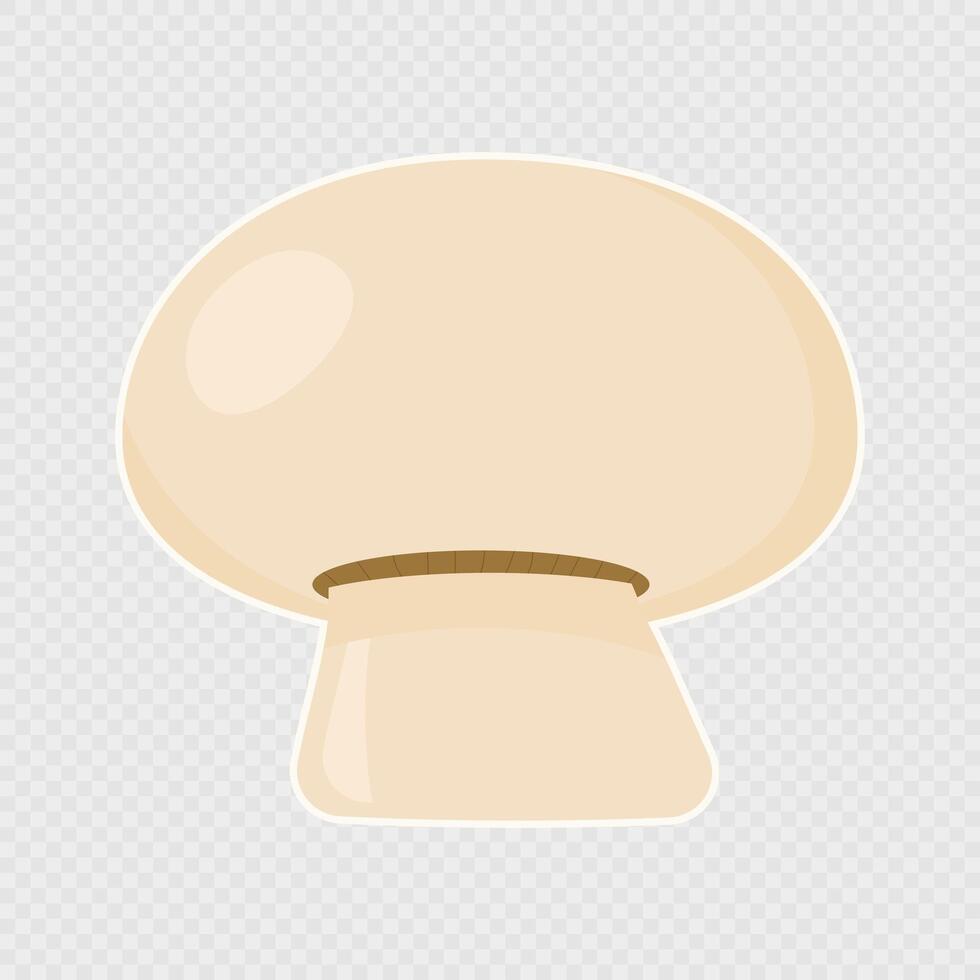 Cartoon single champignon. illustration. vector