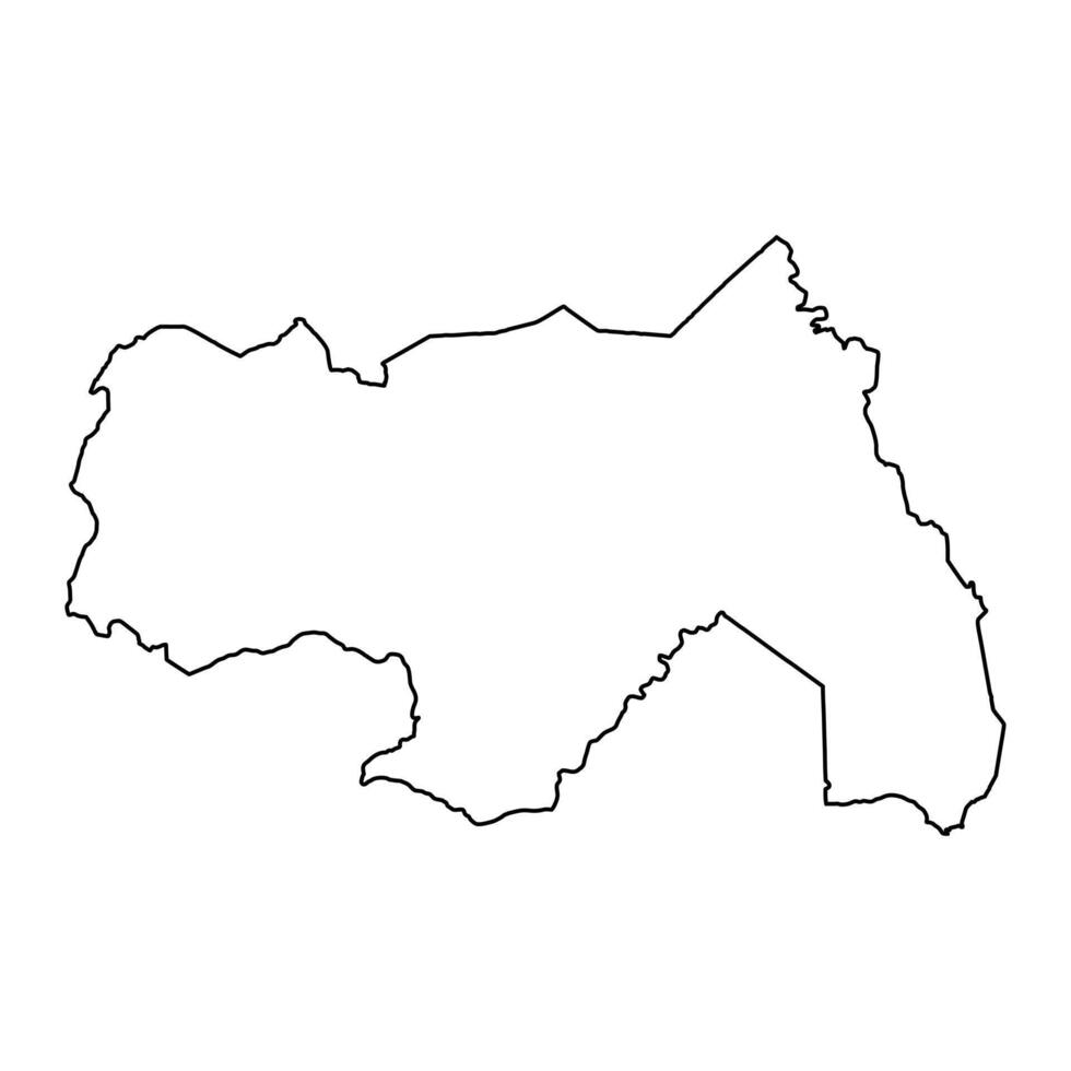 Northern Region map, administrative division of Uganda. illustration. vector