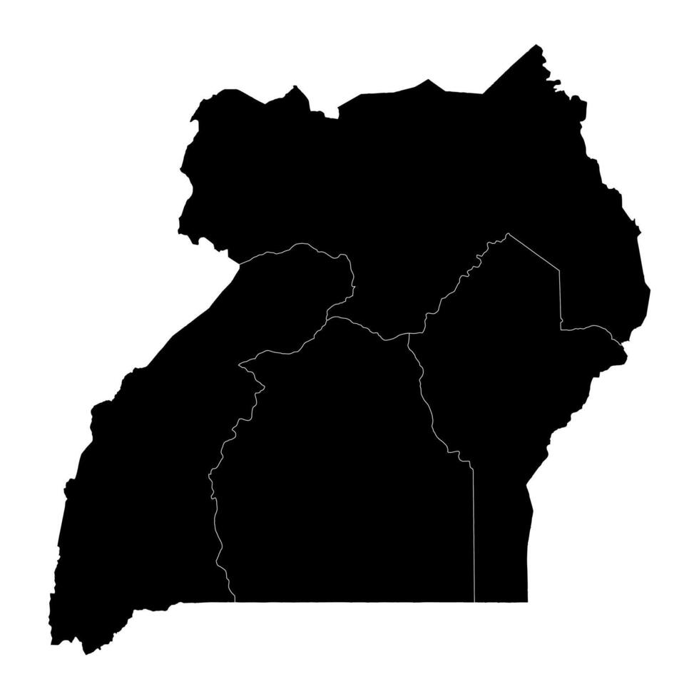 Uganda map with administrative divisions. illustration. vector
