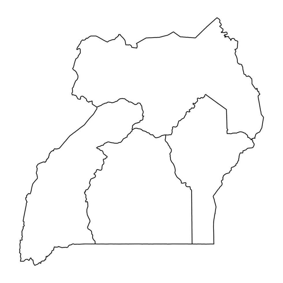 Uganda map with administrative divisions. illustration. vector
