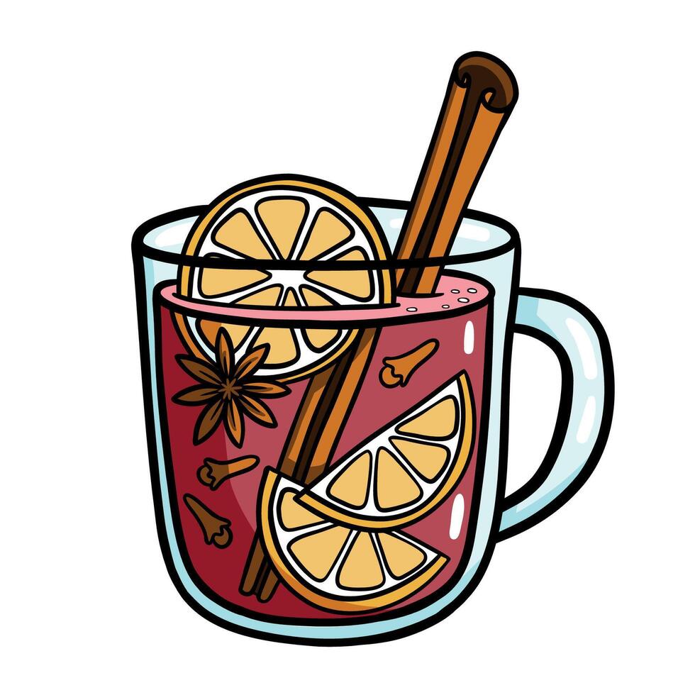Mulled Wine in Glass Mug vector