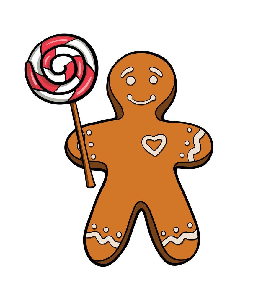 Gingerbread Man and Lollipop vector