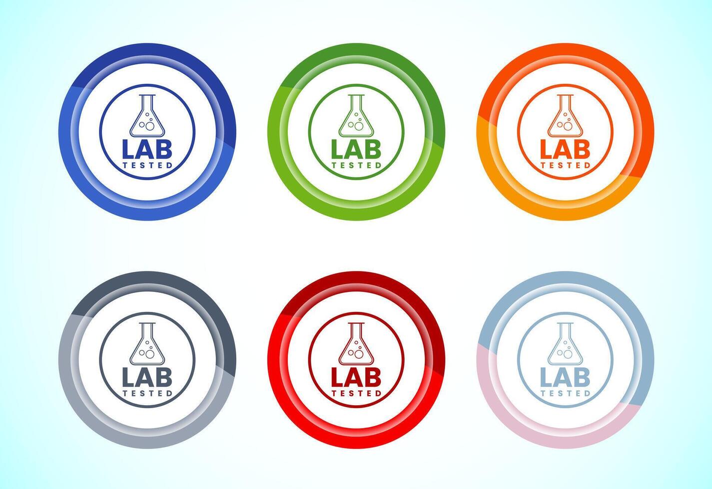 Lab tested icon. Laboratory testing product quality certificate symbol Set vector