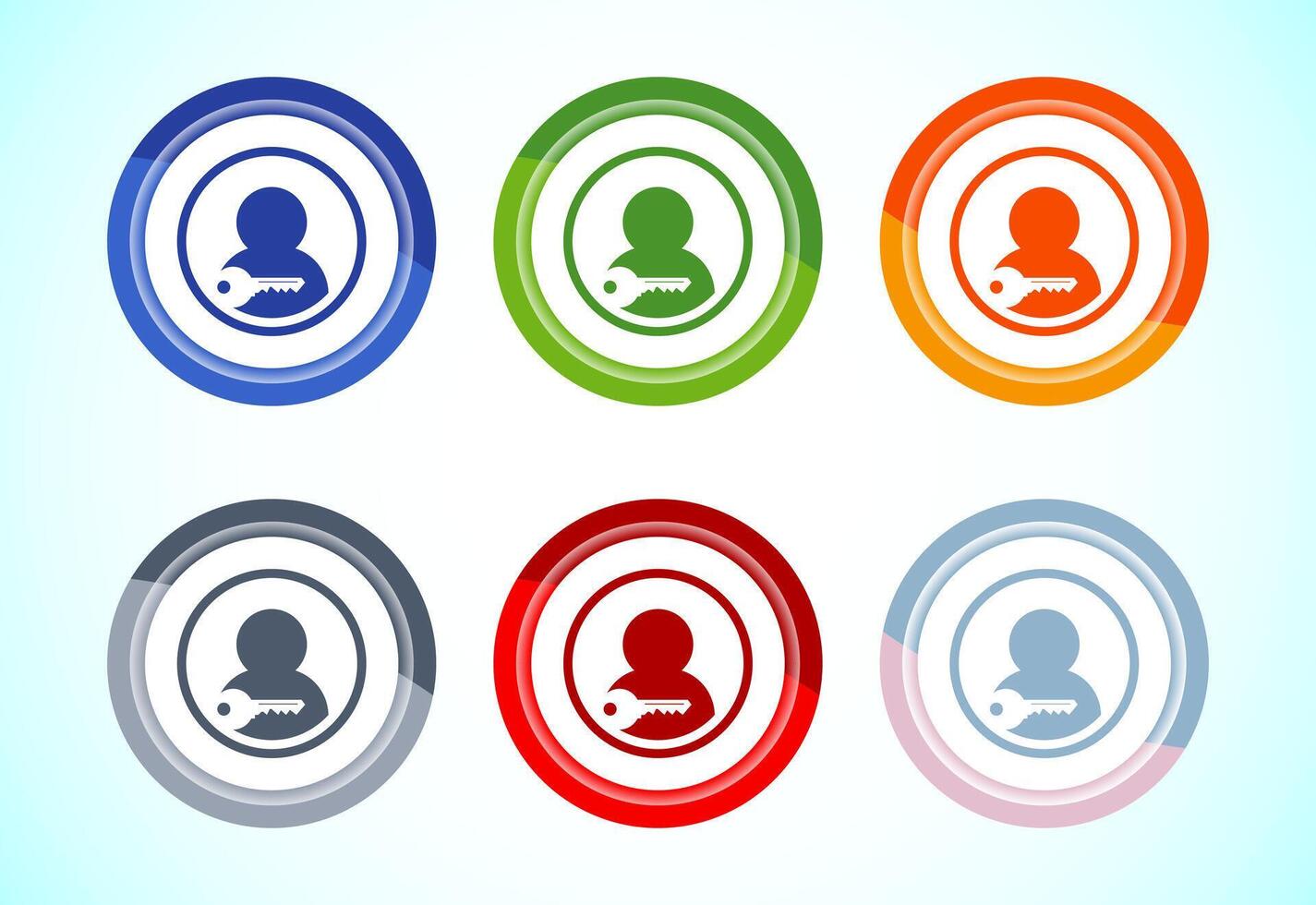 User profile login icon, Access authentication icon. Button Design Set vector