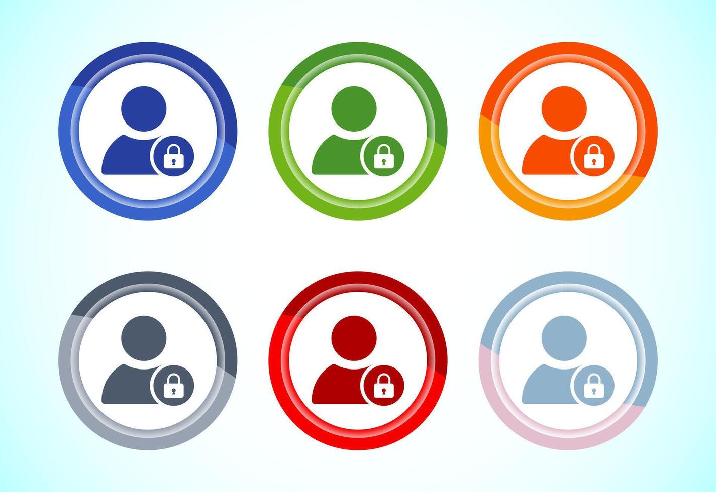 Access authentication icon. Button Design Set vector