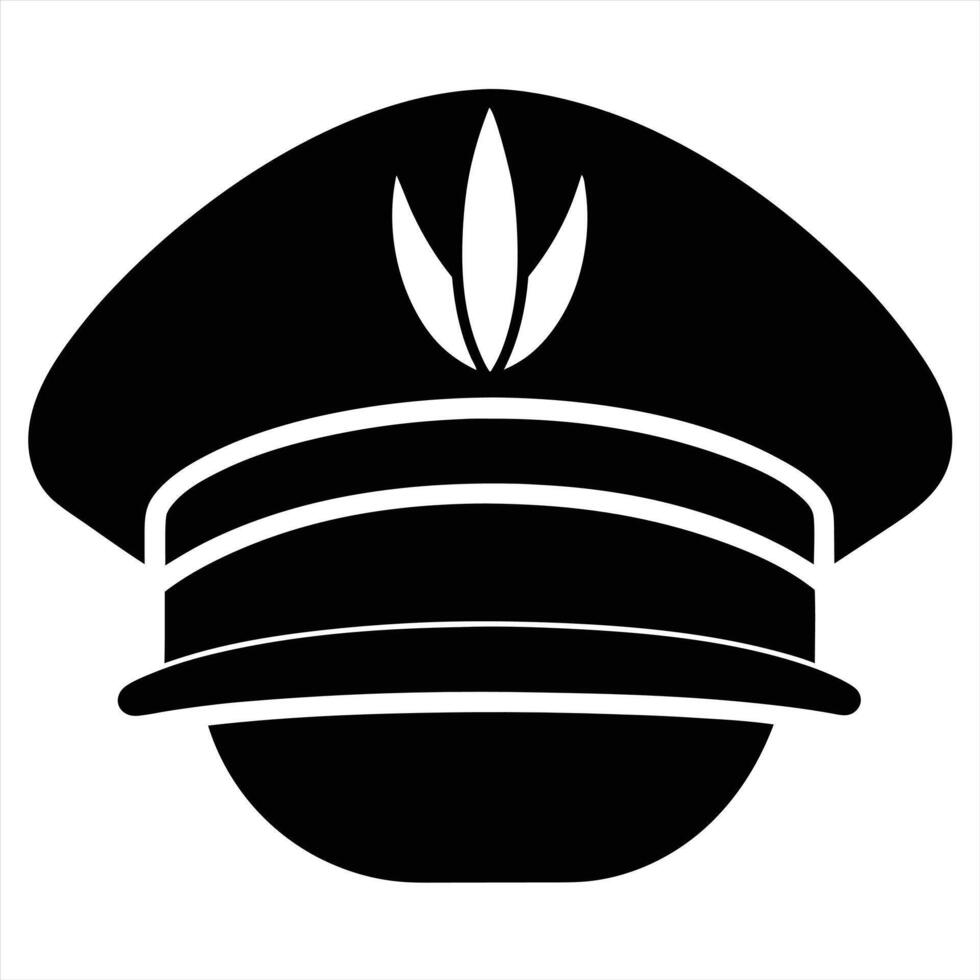 Black Pilot Hat Silhouette art vector