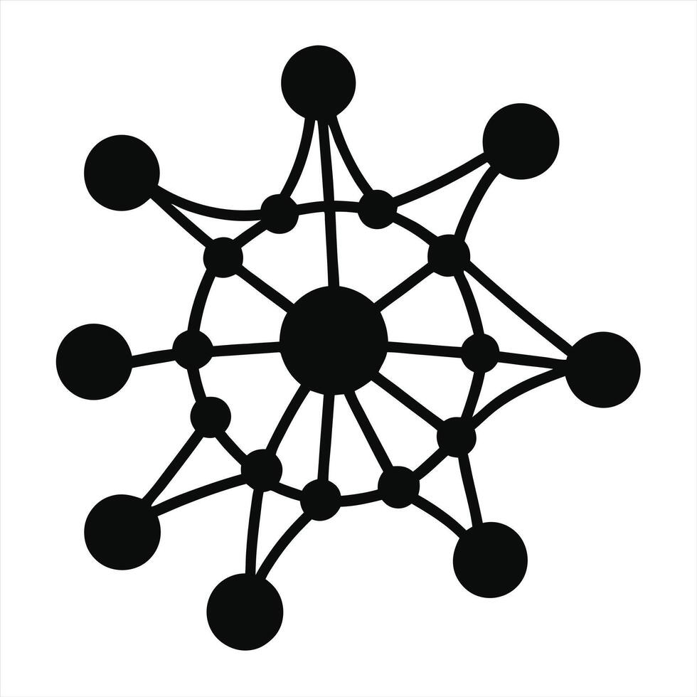 Neural Network Black Silhouette art vector