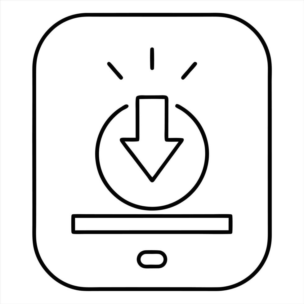 App Update Notification line art vector
