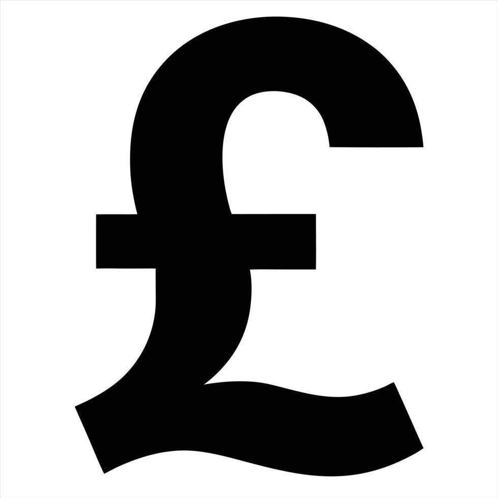 Black Pound Sign Silhouette vector