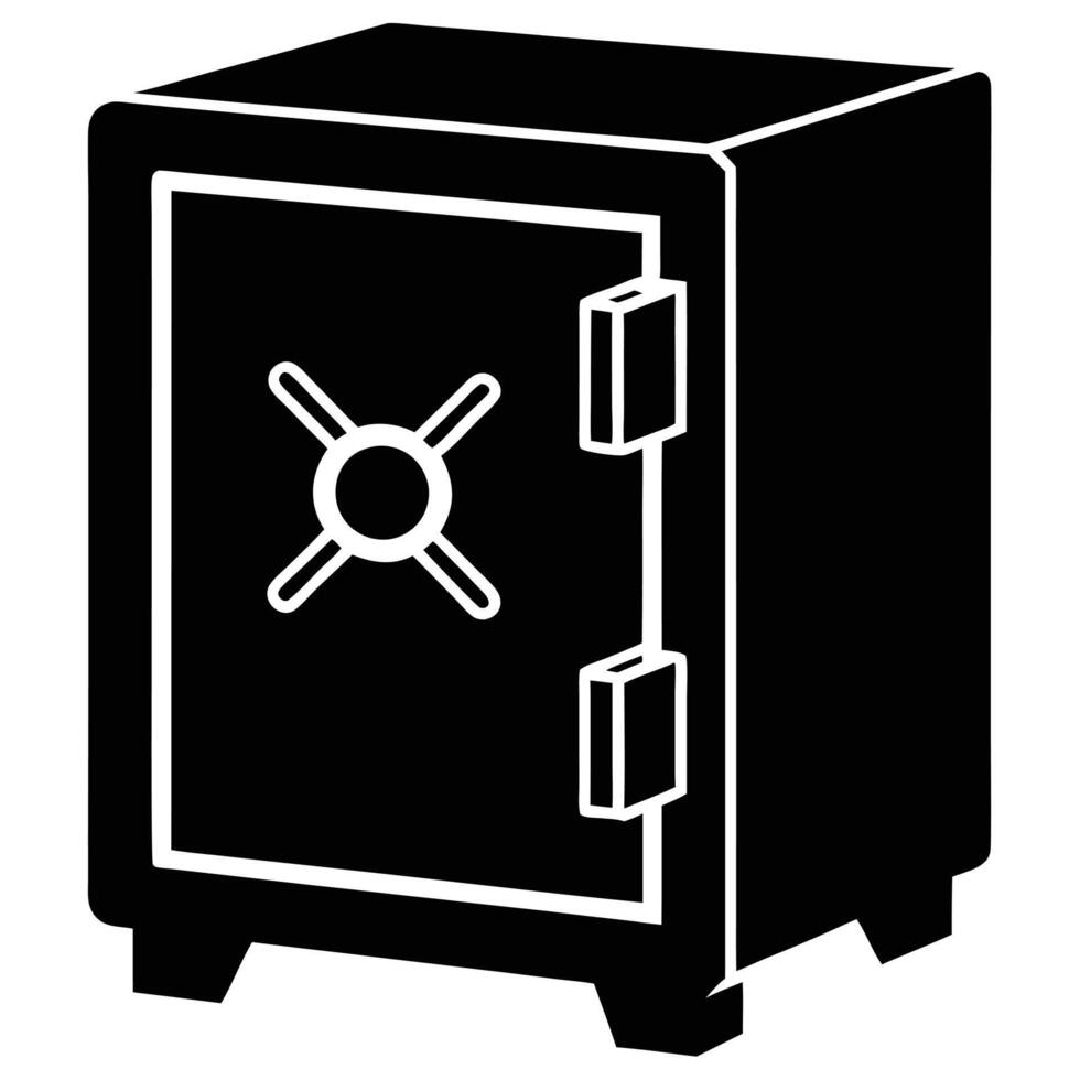 Safety Vault Black Silhouette art vector