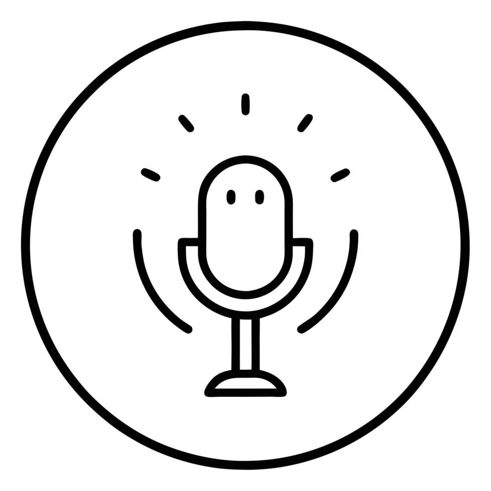 Voice Assistant Icon Line Art vector