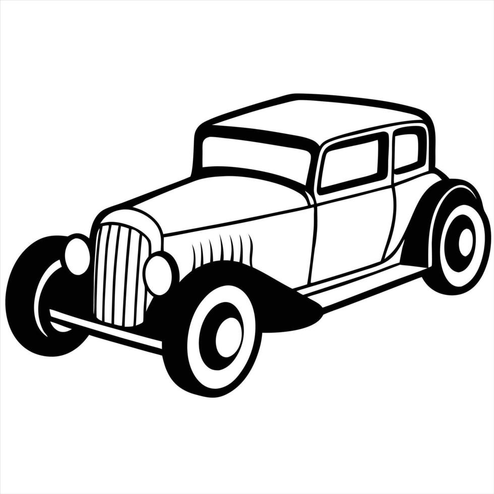 Hot Rod Line Art Design vector