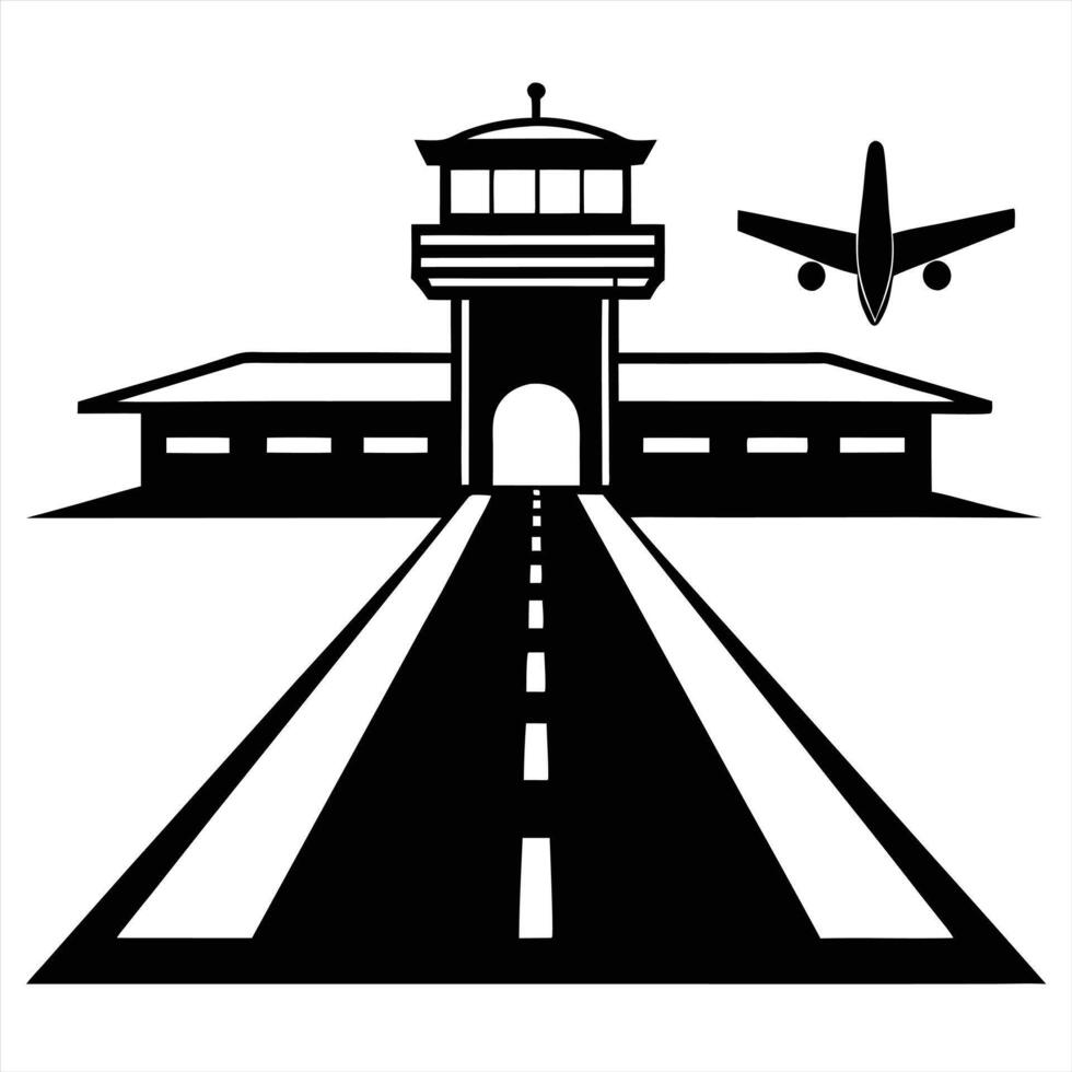 Airport Runway Silhouette art vector