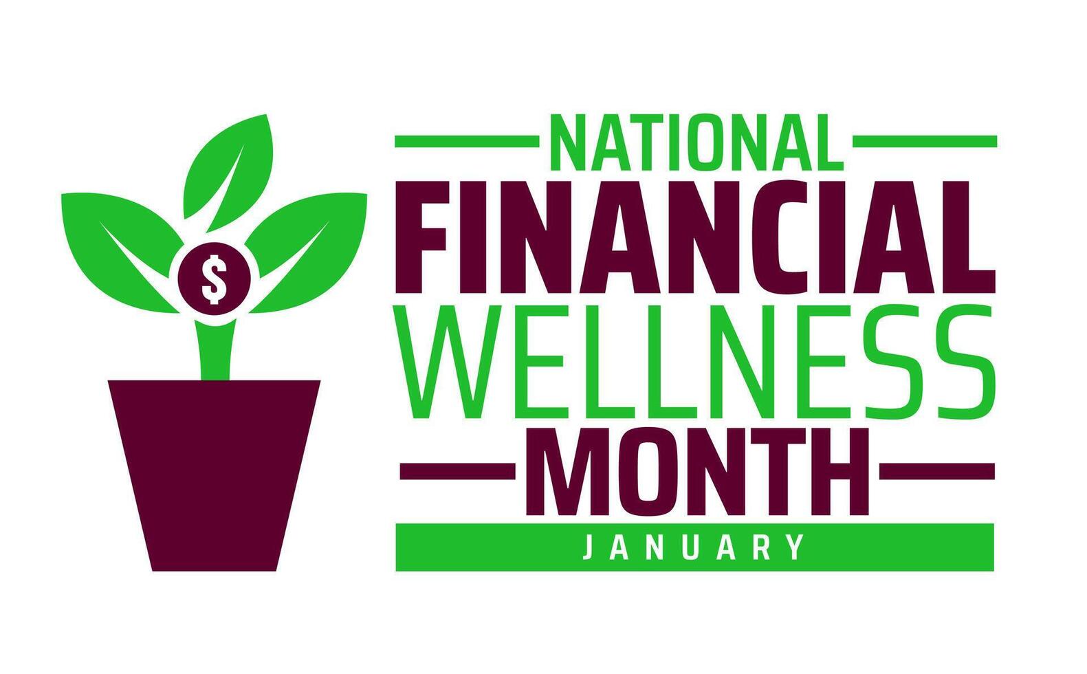 National Financial Wellness Month background banner or poster design vector