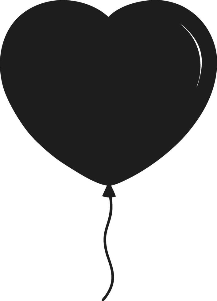 Heart-Shaped Balloon Silhouette for Valentine's Day Celebrations vector