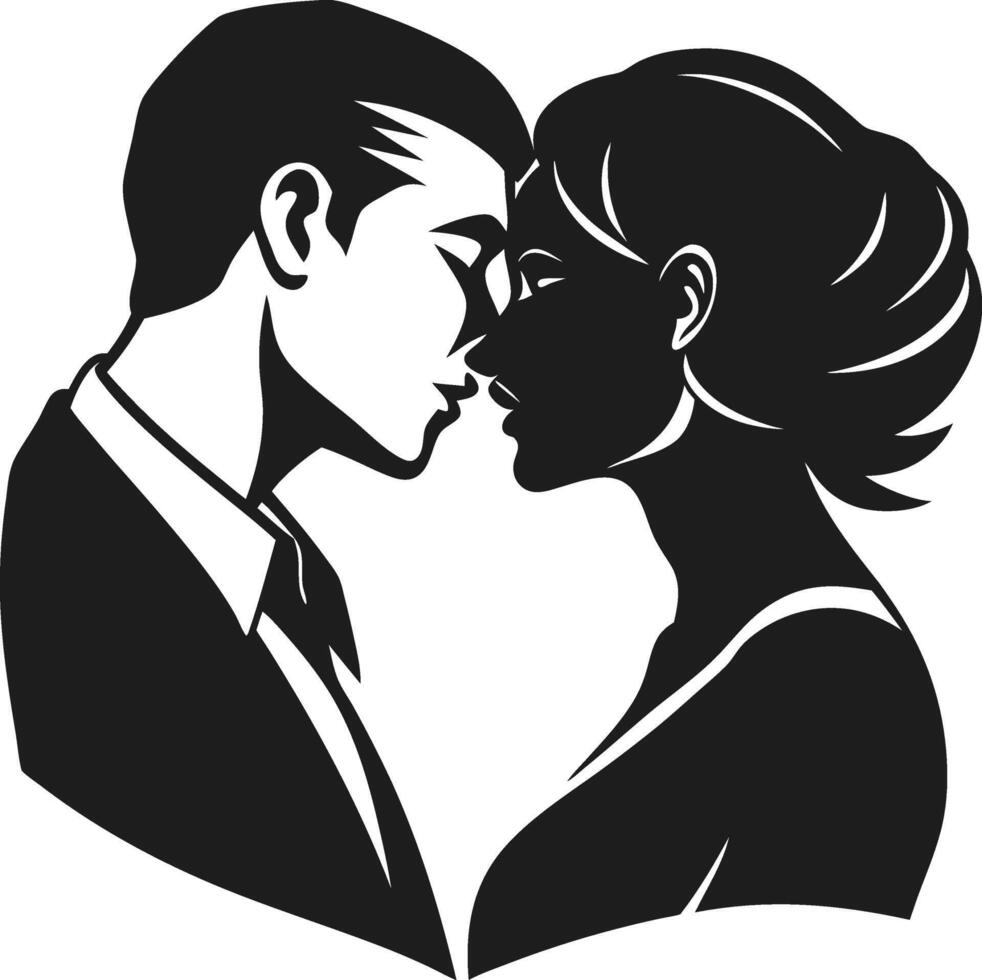 Romantic Couple Kissing Silhouette Illustration for Valentine's Day vector