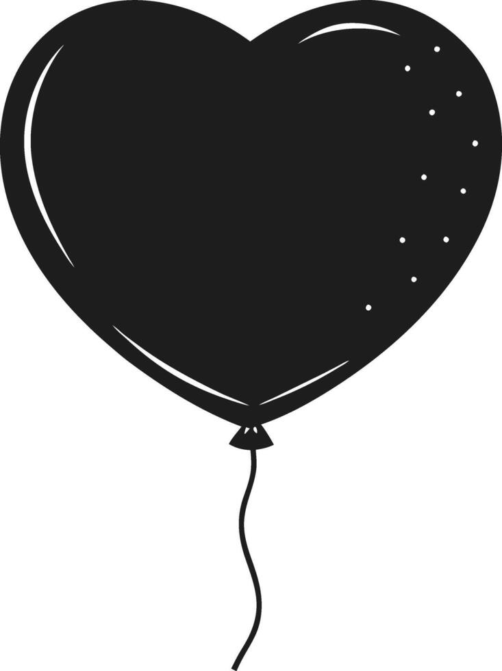 Heart Balloon Silhouette Illustration for Love, Romance, and Celebration Themes vector