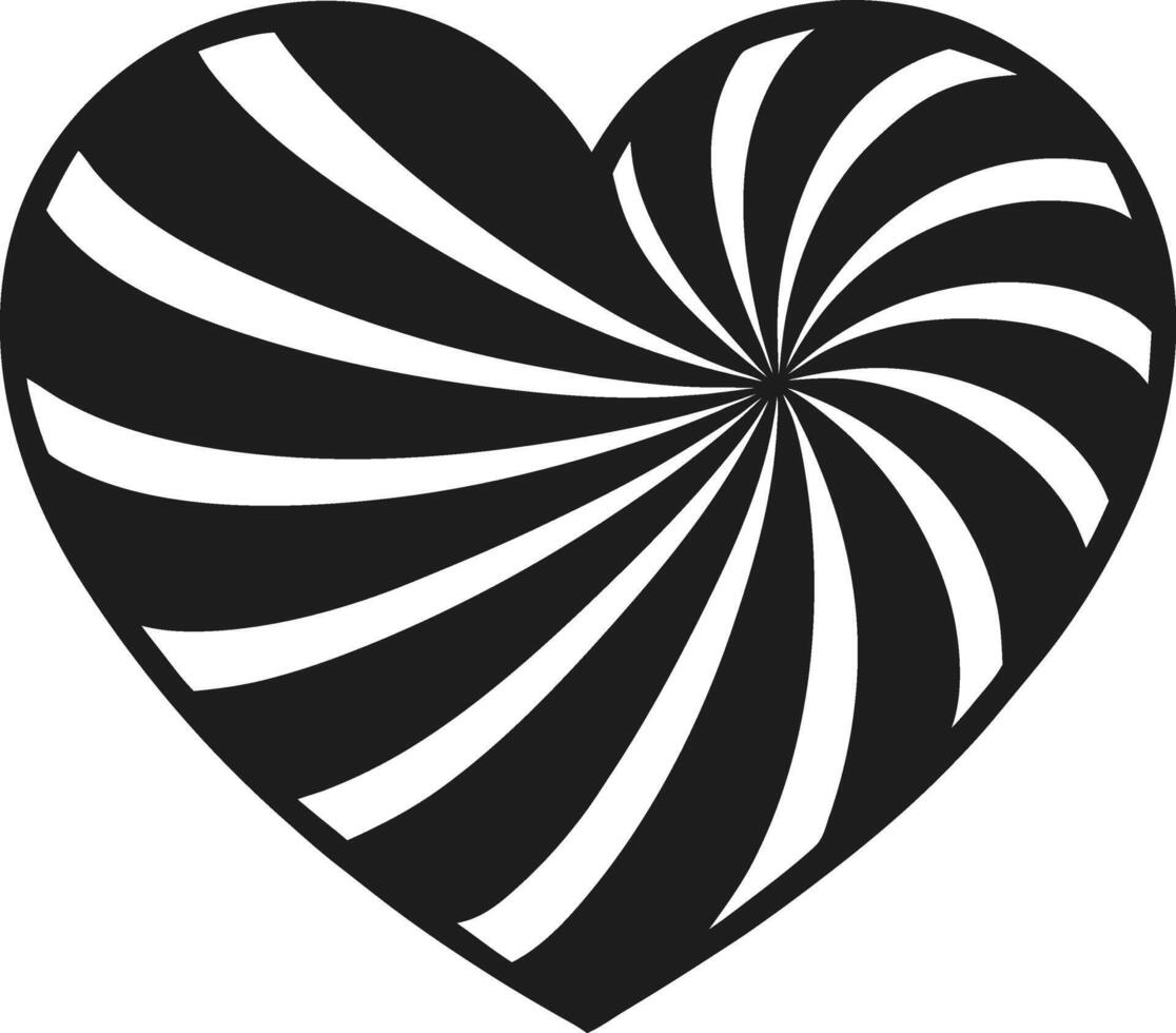 Swirl Heart-Shaped Candy Silhouette Illustration for Valentine's Day vector