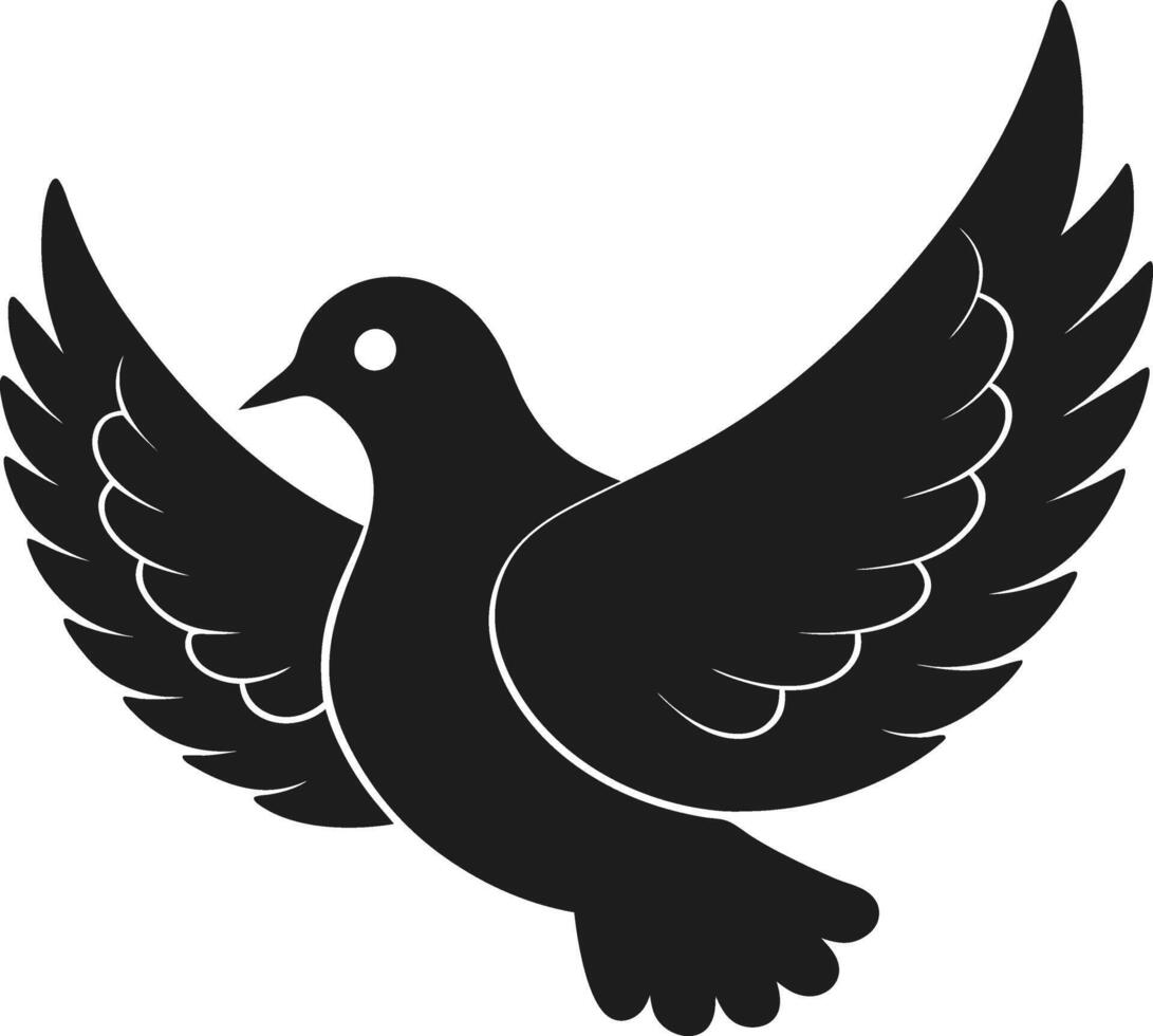 Flying Dove Silhouette Illustration Symbolizing Love and Peace vector