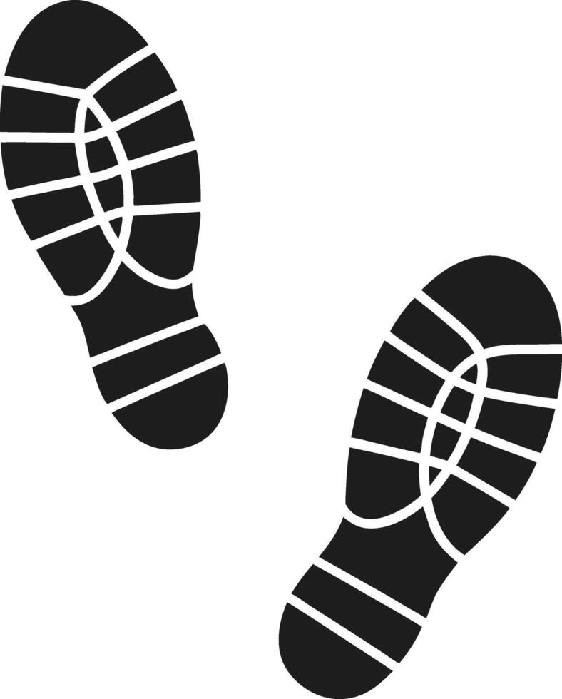 Footprint Silhouette Illustration with Detailed Tread Design vector