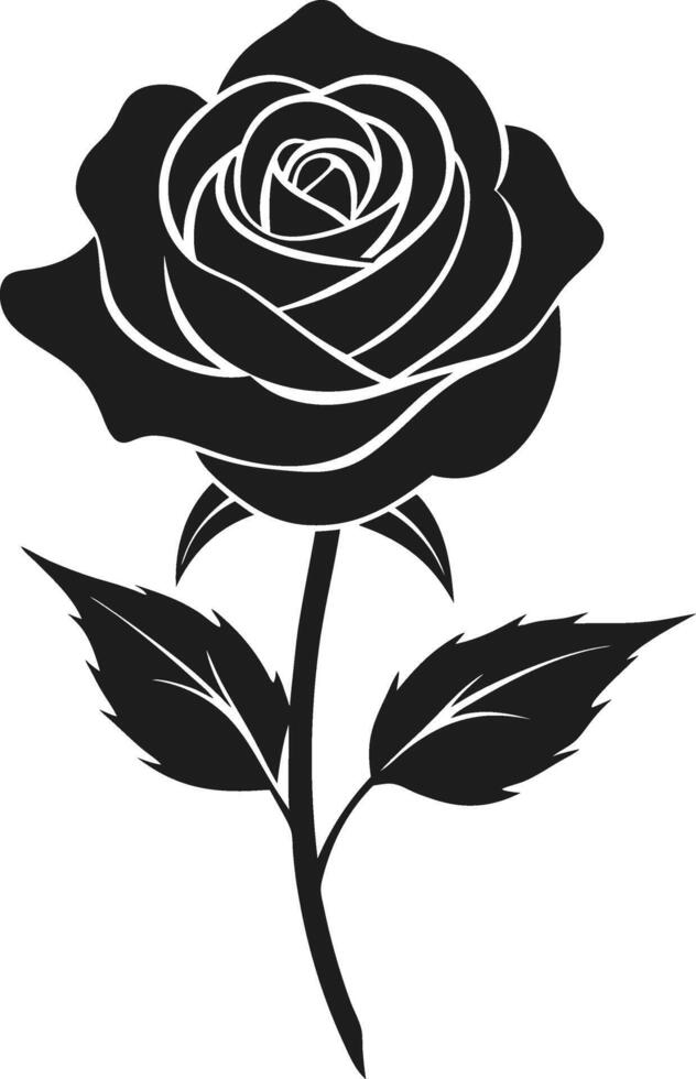 Elegant Rose Illustration - Floral Silhouette Design vector