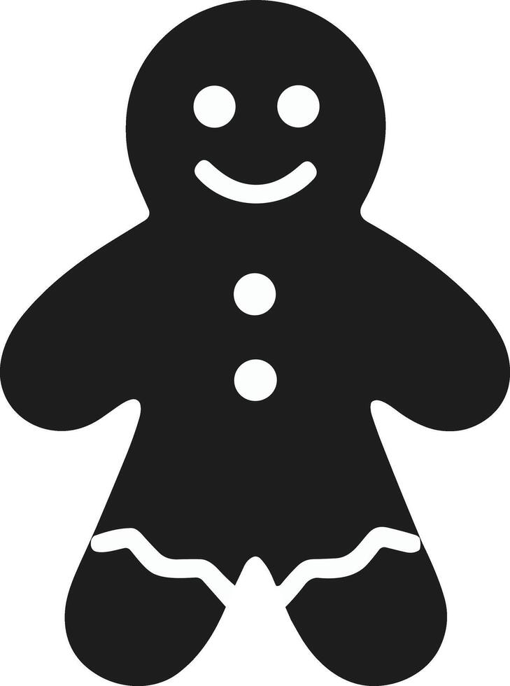 Smiling Gingerbread Man Cookie Illustration for Christmas Holiday Designs vector