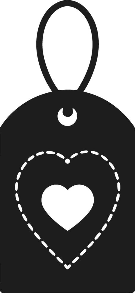 Heart Tag with Stitching Design - Love Label Illustration vector