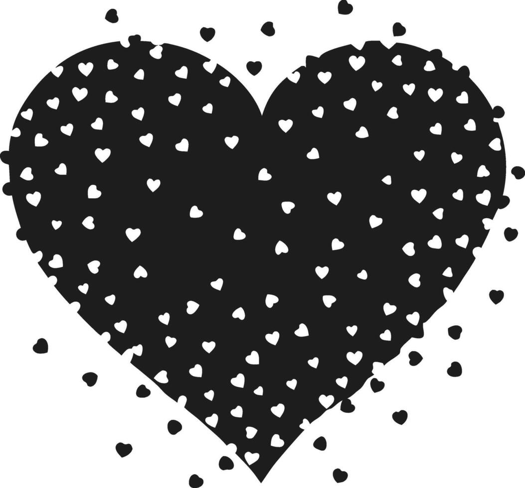 Heart Silhouette Filled with Miniature Hearts Illustration vector