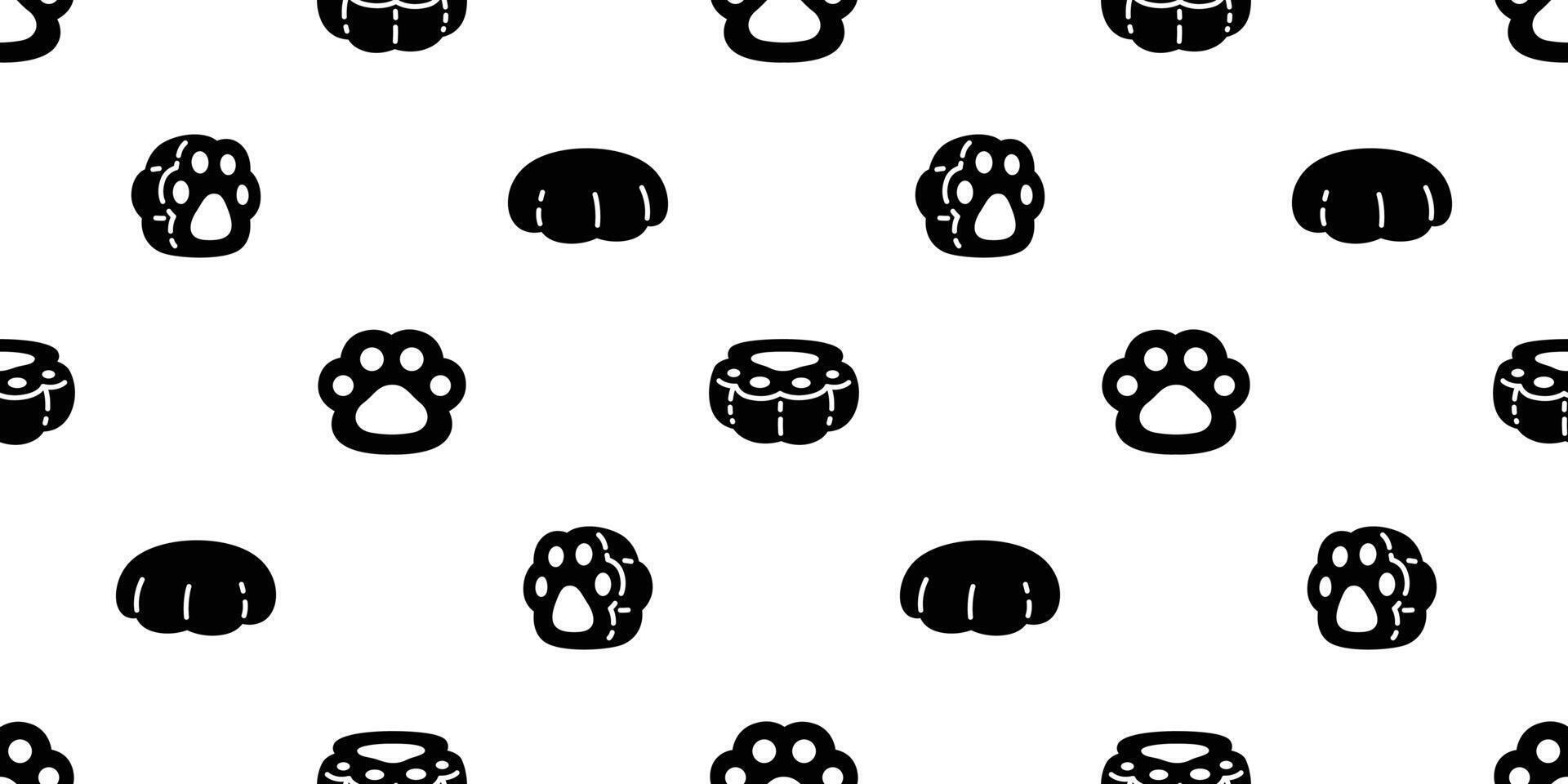 dog paw seamless pattern cat footprint french bulldog kitten calico puppy pet cartoon doodle repeat wallpaper tile background illustration design isolated vector