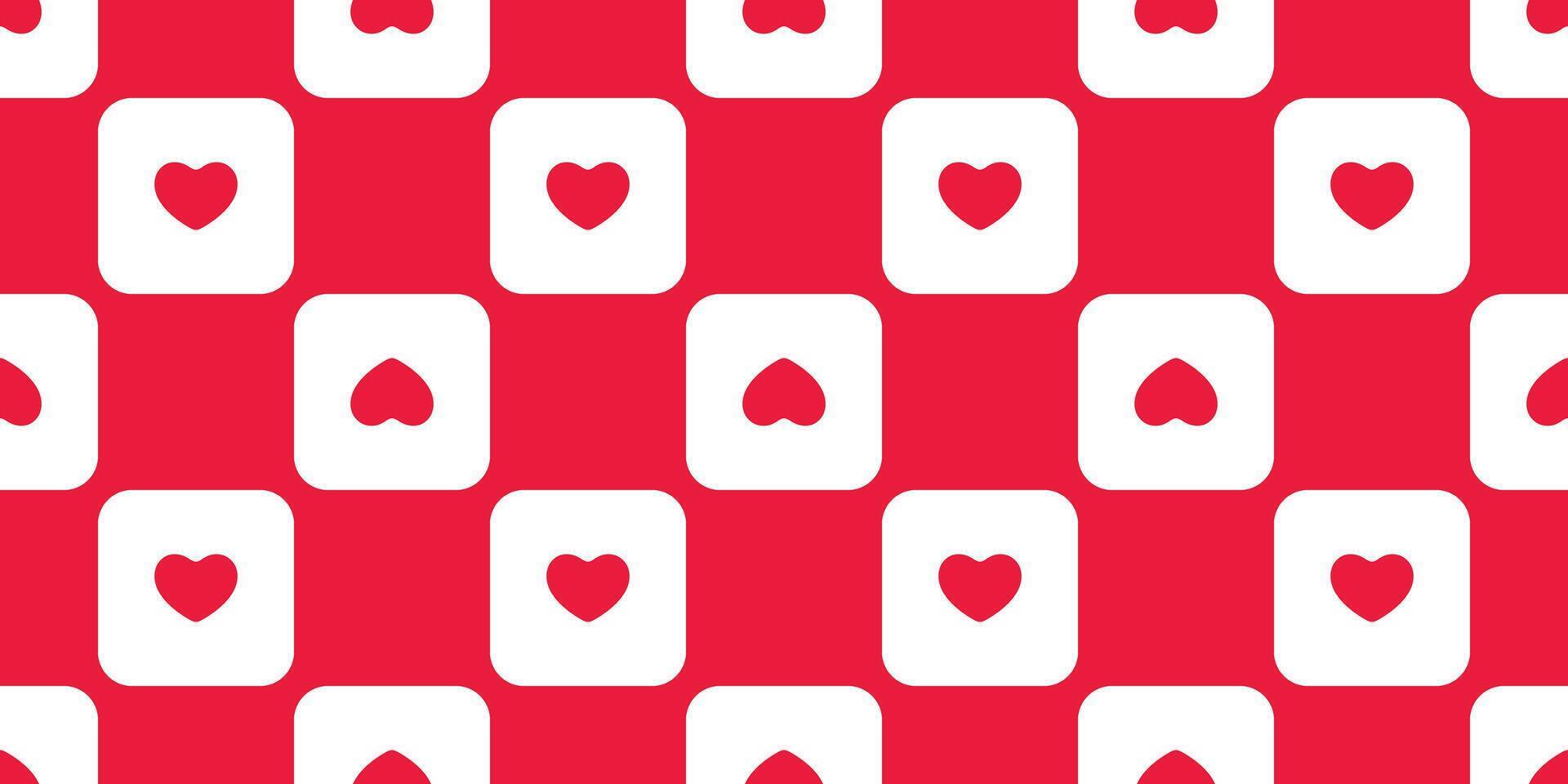 heart seamless pattern valentine checked cartoon doodle red tile background gift wrapping paper repeat wallpaper illustration design isolated vector