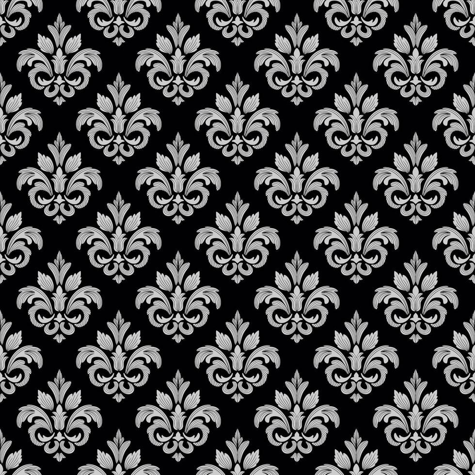 Damask seamless pattern. Black and white background. Classic oriental ornament. classical luxury old fashioned damask ornament, seamless texture for wallpapers. vector