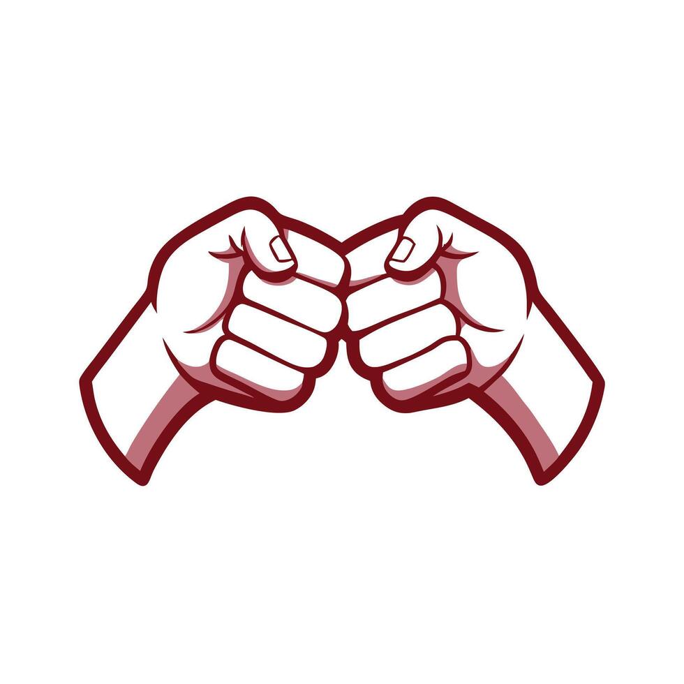 Two fists are pointing at each other in a fist vector