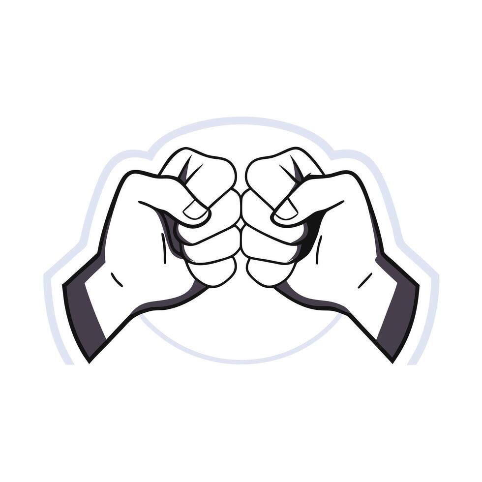Two hands in fist with thumbs up on a white background vector