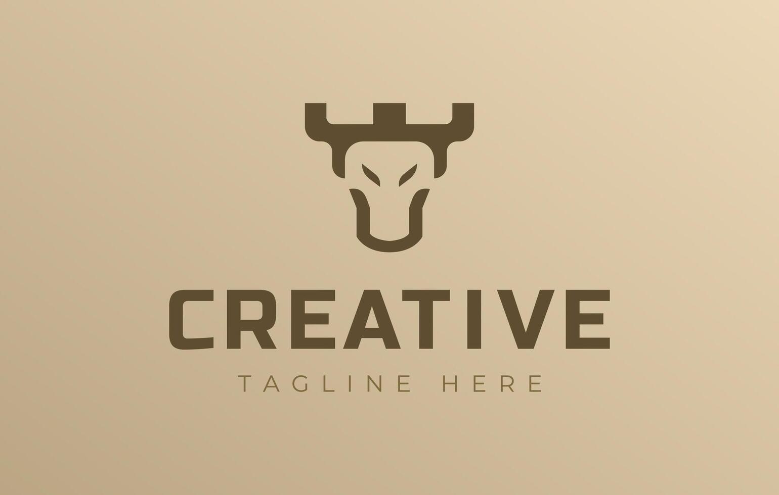Bull Fortress Logo Design Template vector