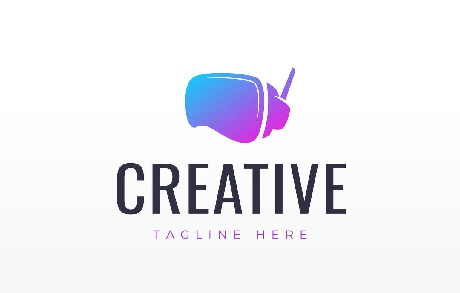 VR Virtual Reality Glasses Modern Logo Design Template vector