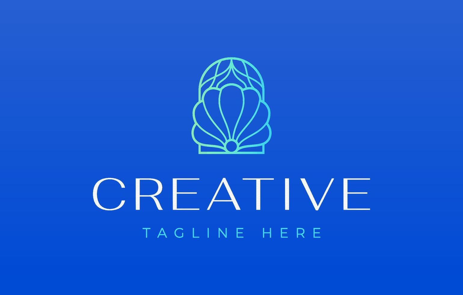 Seashell Pearl Logo Design Template vector