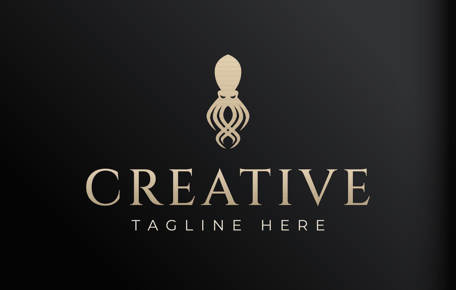 Squid Octopus Logo Design Template vector