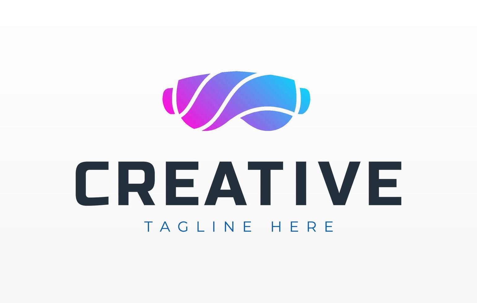 VR Virtual Reality Glasses Logo Design Template vector