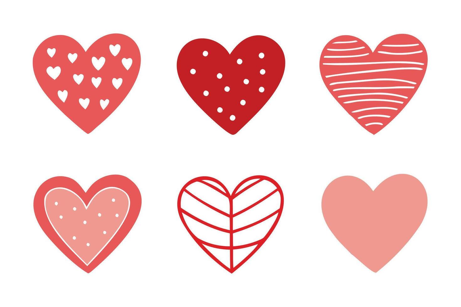 collection of hand drawn heart symbol vector