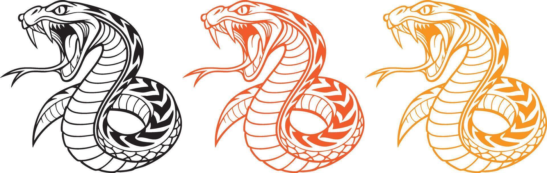Tribal snake tattoo design vector
