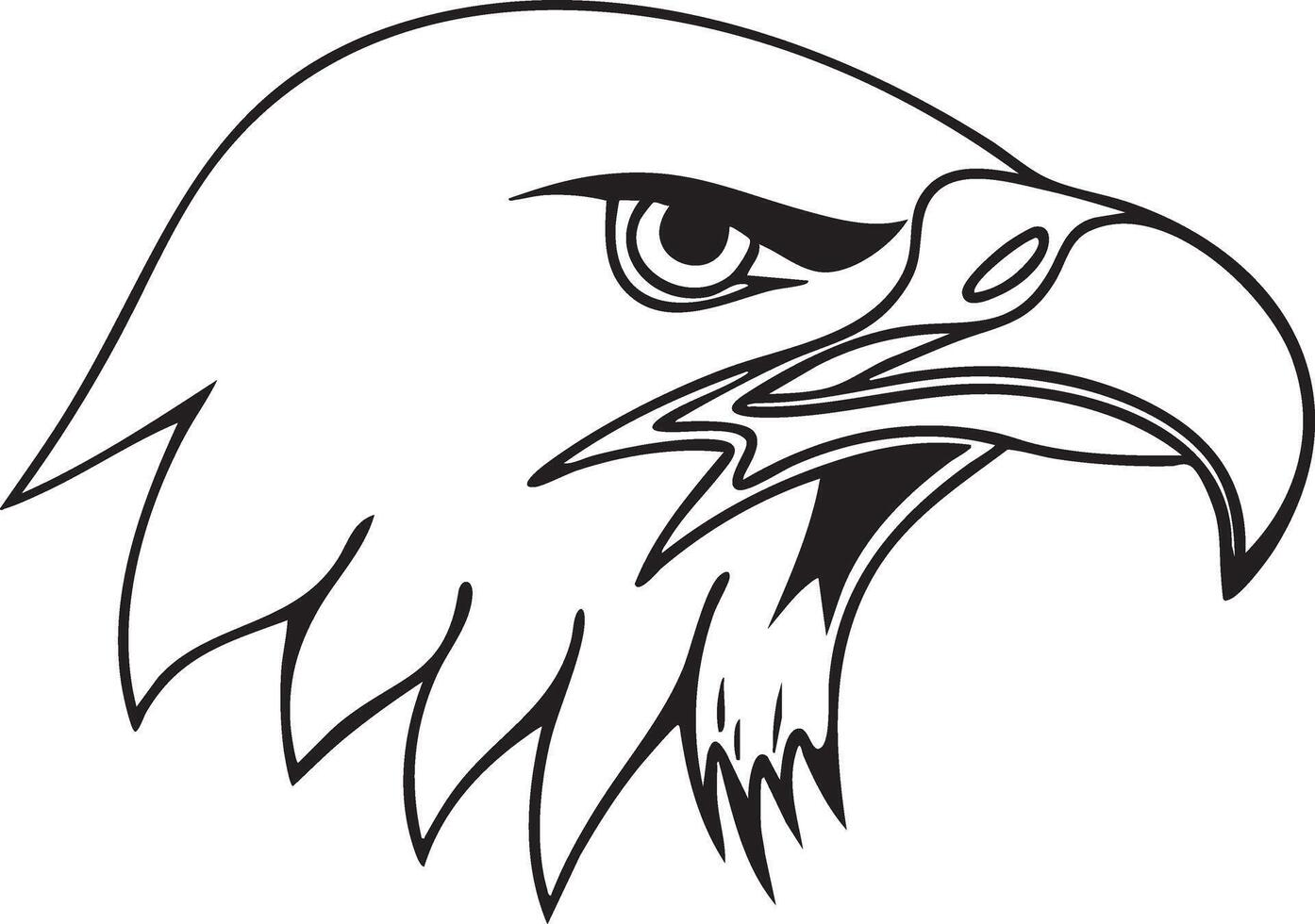 An eagle head with a black outline on a white background vector