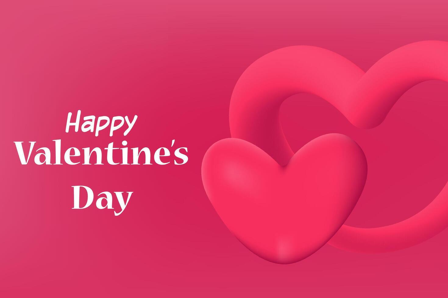 Happy valentines day background with red hearts vector