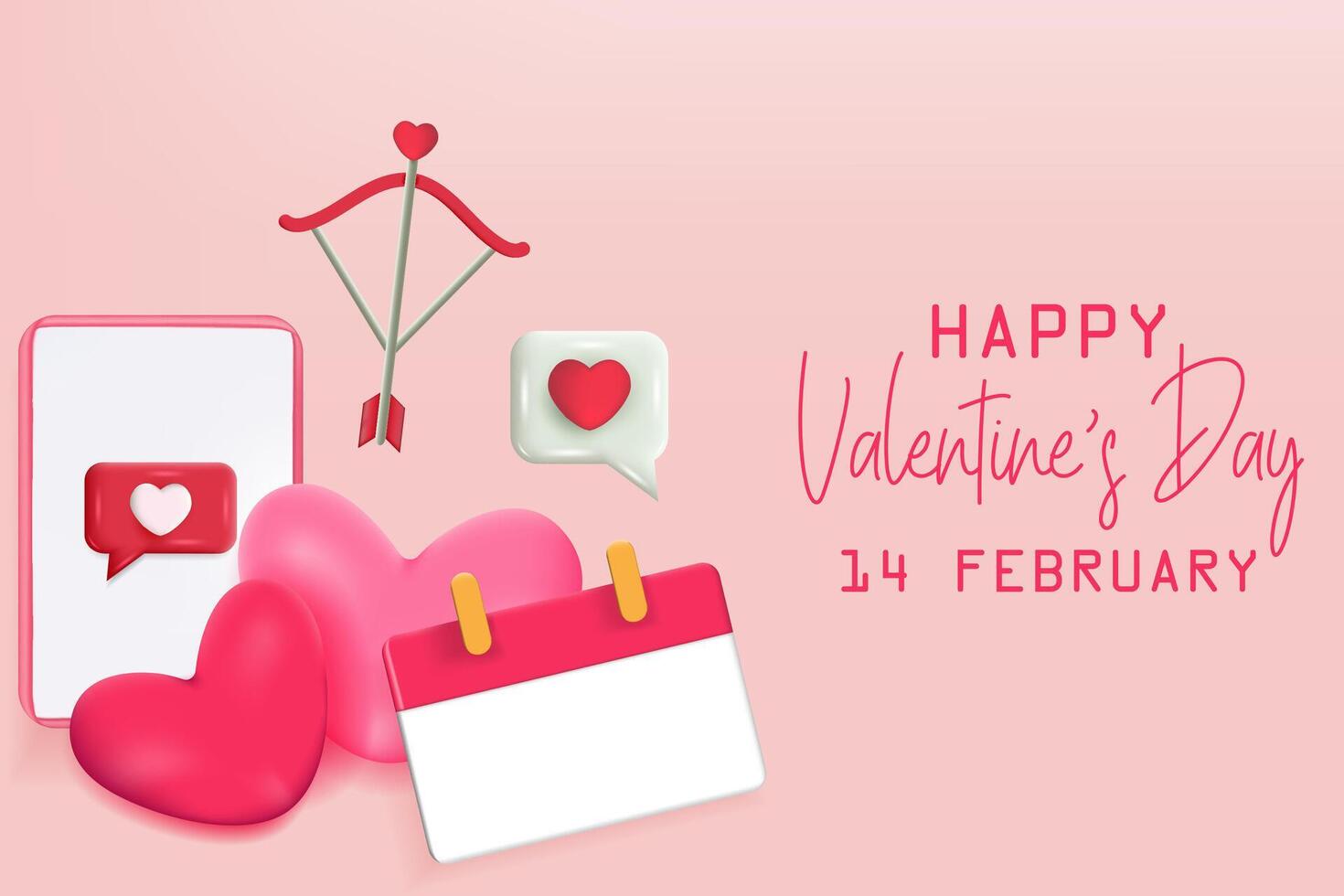 Happy valentines day background with elements vector