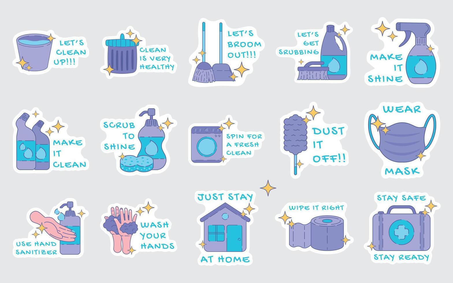 Hygiene and Cleaning Illustration Pack vector