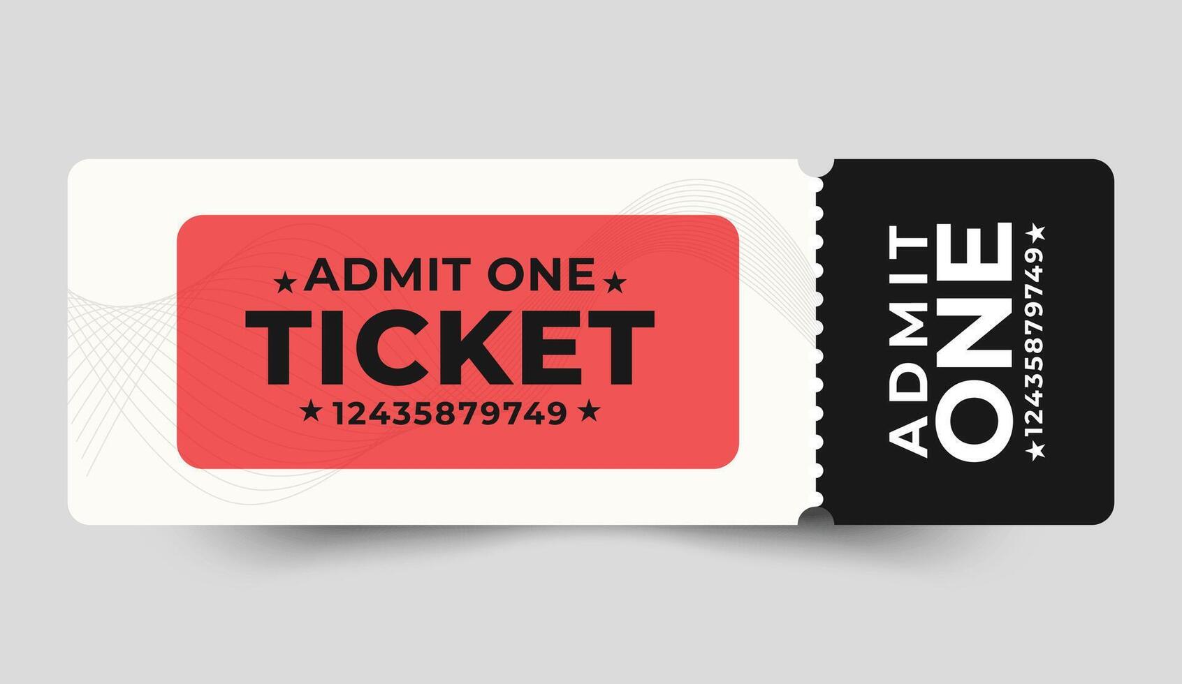 Admit One Ticket Templates for Concerts and Festival vector
