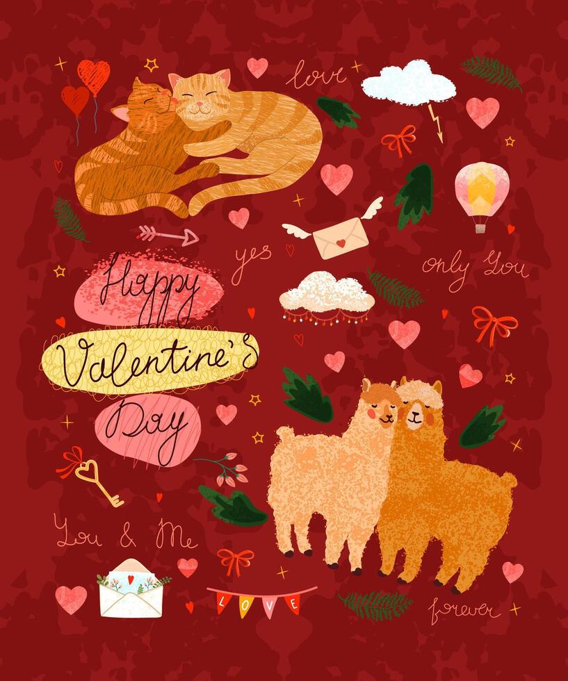Happy Valentines Day Greeting Card vector